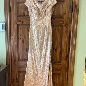 Elegant Sequin Gown in Rose Gold